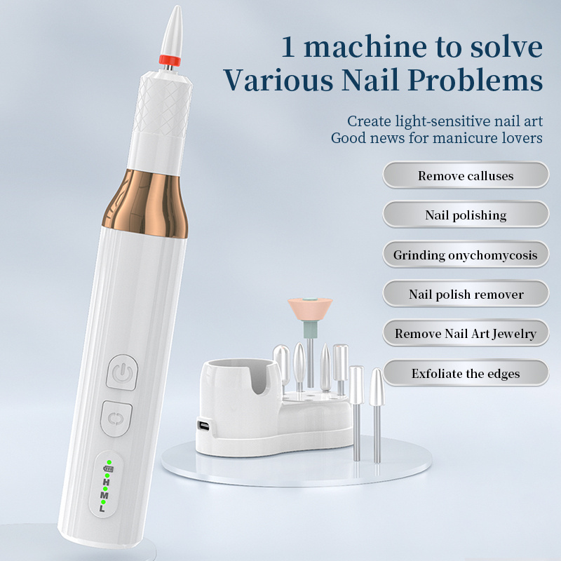 Electric Nail Drill Sander Gel Removing Portable Electric Drill Set Drill Bit Nail Polishing Machine