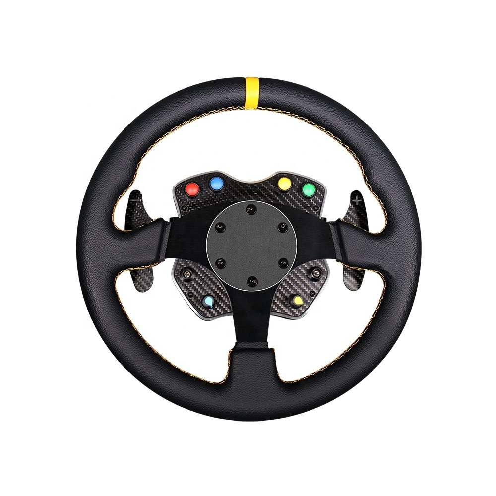 Custom JDM Leather SPORTS Steering Wheel Racing Car 320mm Suede Leather Steering Wheel for Sim Racing control