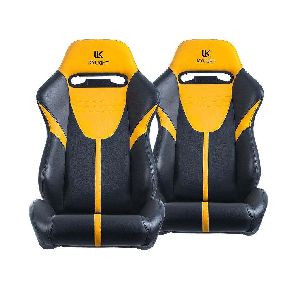 Racing Seat Pair Of Bucket Seats With Dual Lock Sliders for Front-Back Adjustment, PVC Leather