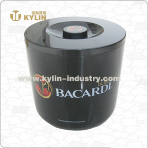 High quality black round plastic wall 4L 10L ice bucket with lid