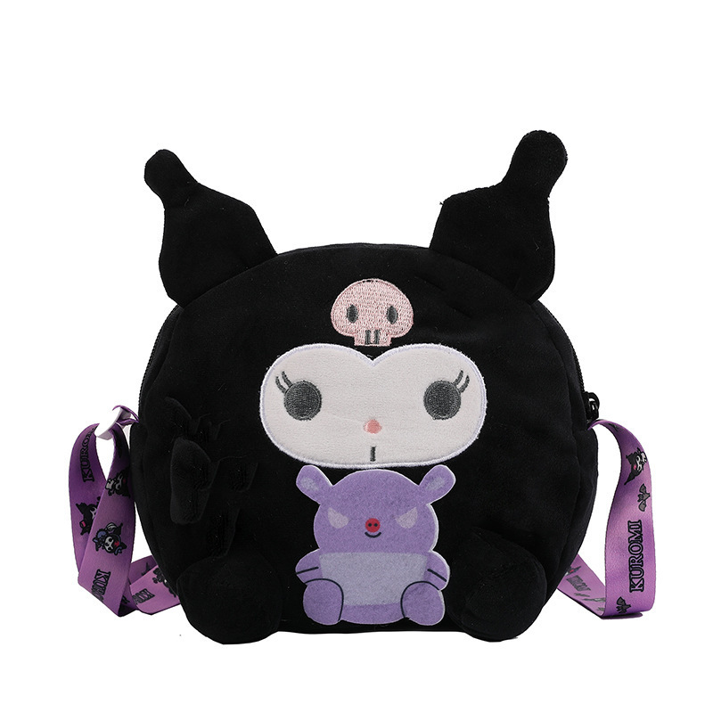 Popular Anime Cartoon Kawaii Sanrio My Melody Kuromi Purse Plush Sling Bag Shoulder Bags Hand Bag Handbags Plush Plush Backpack