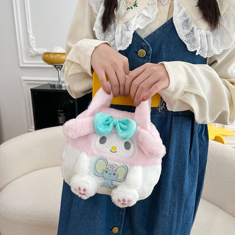 Popular Anime Cartoon Kawaii Sanrio My Melody Kuromi Purse Plush Sling Bag Shoulder Bags Hand Bag Handbags Plush Plush Backpack