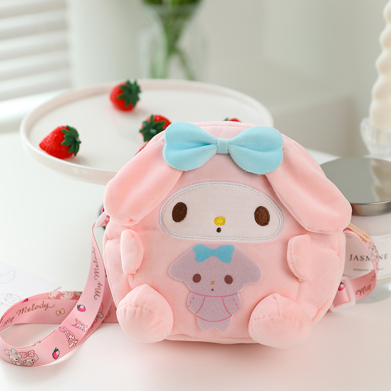 Popular Anime Cartoon Kawaii Sanrio My Melody Kuromi Purse Plush Sling Bag Shoulder Bags Hand Bag Handbags Plush Plush Backpack