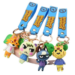 Japan Animal Crossing Silica Gel Keychains Fashion Game Animal Crossing Pendant Keyrings Switch