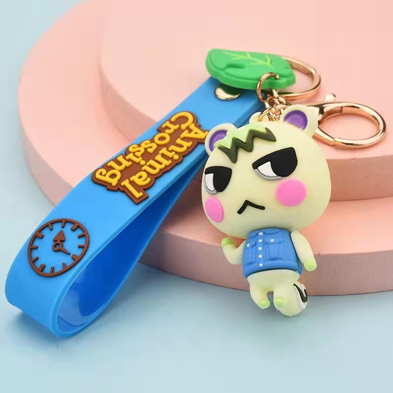 Japan Animal Crossing Silica Gel Keychains Fashion Game Animal Crossing Pendant Keyrings Switch