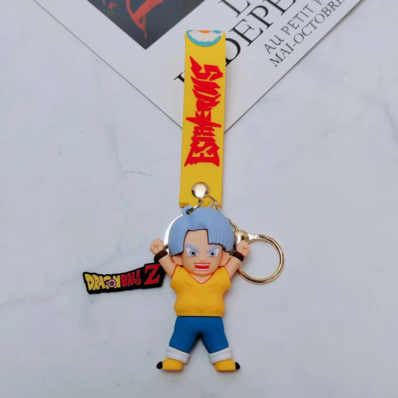 Wholesale Classic Anime Dbz Character Pvc Keyring Charm Pendant Cartoon Goku Rubber Wristband 3D Keychain for Bag Decoration