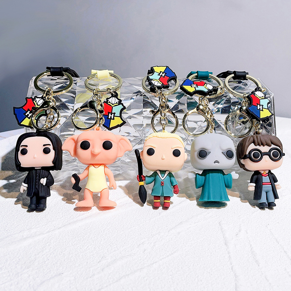 Hot Sale Cartoon Anime Series 3D Kawaii Doll Ghost Slayer Harrys Potter Hello Kitty Pokemoned Narutos Pvc Keychain