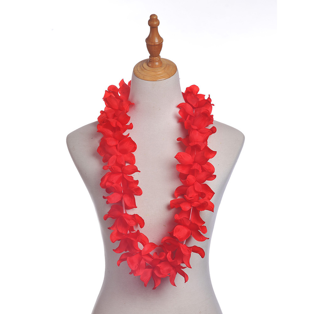 Island Party Flower Neck Ring KN-hl006s 100CM Artificial Silk Flower Lei Hawaii Hula Girl Dance Wear Woman Necklace Aloha