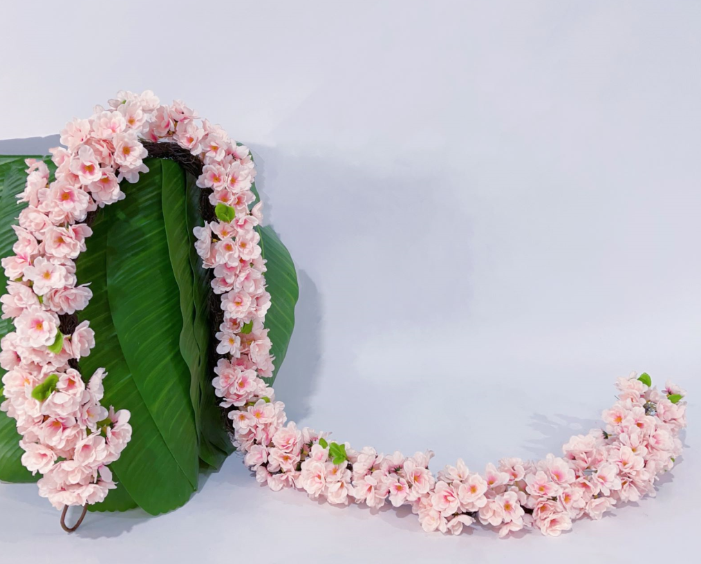 2024Factory Supplier  Artificial Cherry Blossom Garland Hanging Vine Silk Garland Wedding Party Decor