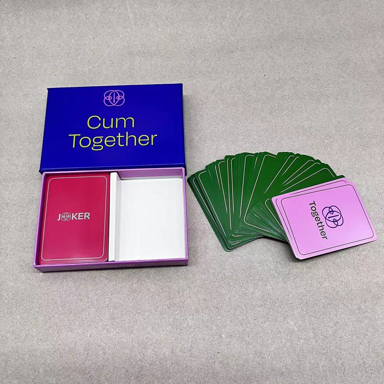 Popular customize Card game supplier high quality education playing cards with lid-bottom box for fun