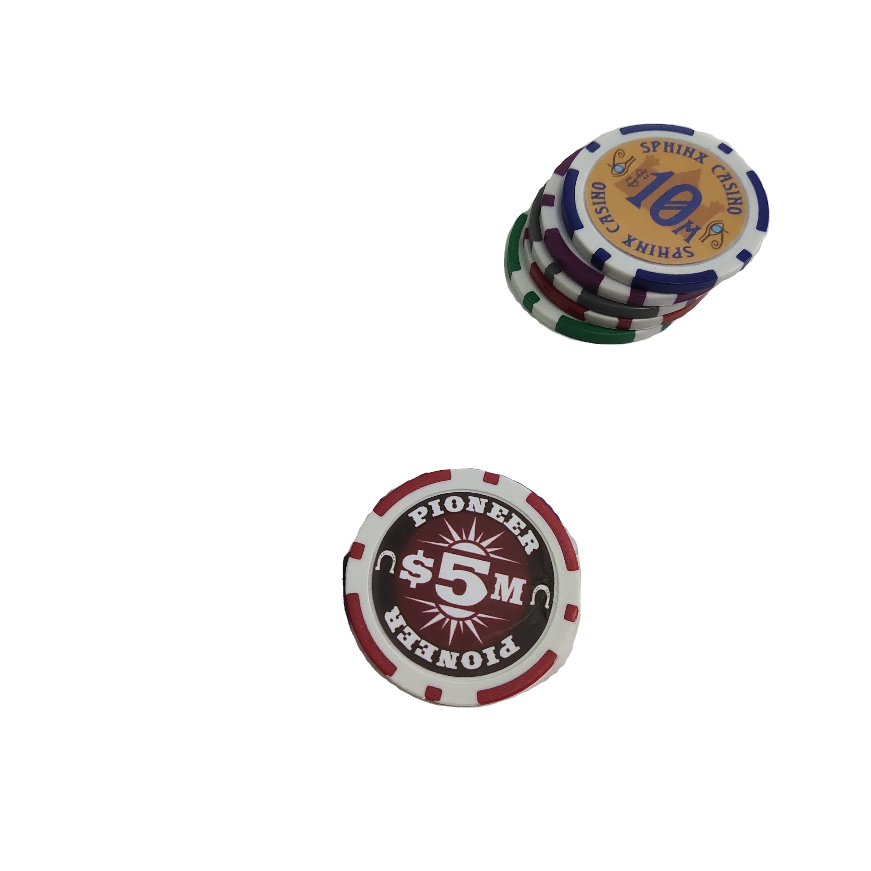 Customised logo cheap 40mm casino poker chips 14 with custom logo stickers