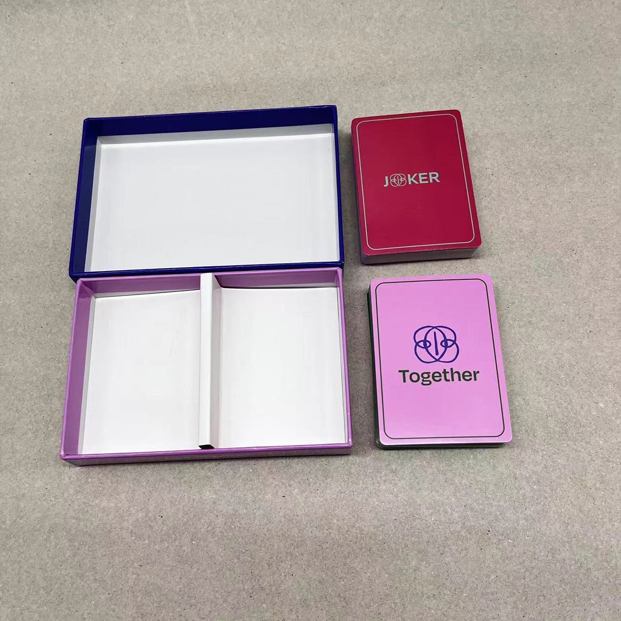 Popular customize Card game supplier high quality education playing cards with lid-bottom box for fun