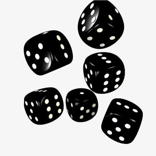 Wholesale 16mm D6 Black Dice with White Dot Cheaper round Dice