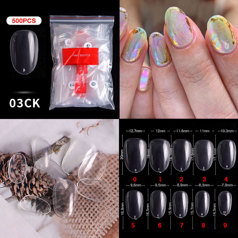 500pcs Pointed Long French Toe Nail Designs Salon Manicure Tips Nail Extension Tips False Acrylic Nails