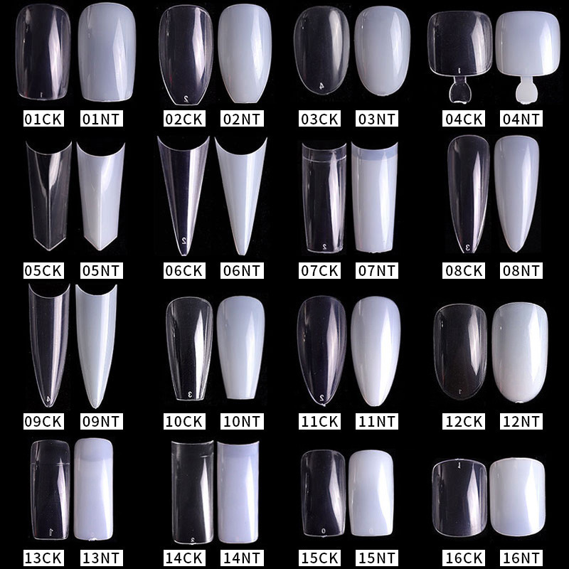 500pcs Pointed Long French Toe Nail Designs Salon Manicure Tips Nail Extension Tips False Acrylic Nails