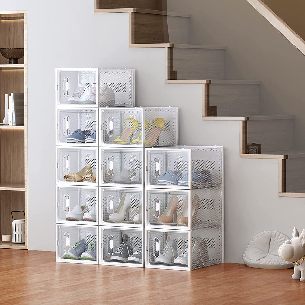 Double frame thickened transparent shoe box home storage shoe box storage and finishing shoe cabinet