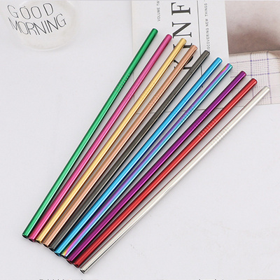 Kylong Wholesale Custom Logo 304 Stainless Steel Metal Straws Reusable Drinking Straws