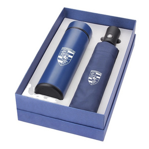 Custom Business Gift Set With Smart Bottle With LED Temperature Display Lid And Umbrella