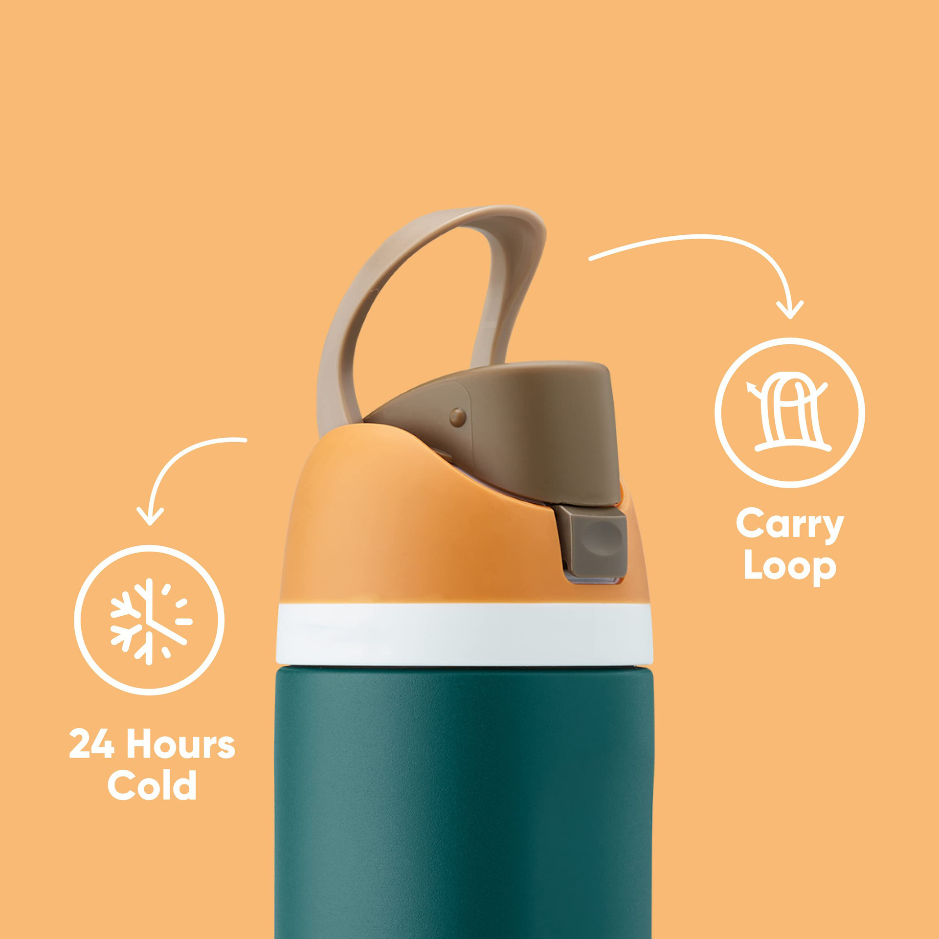 Stainless Steel  Handle Portable Sports Kettle Lock Straight Drink Double Walled Vacuum Thermal Insulated Sport Water Bottles