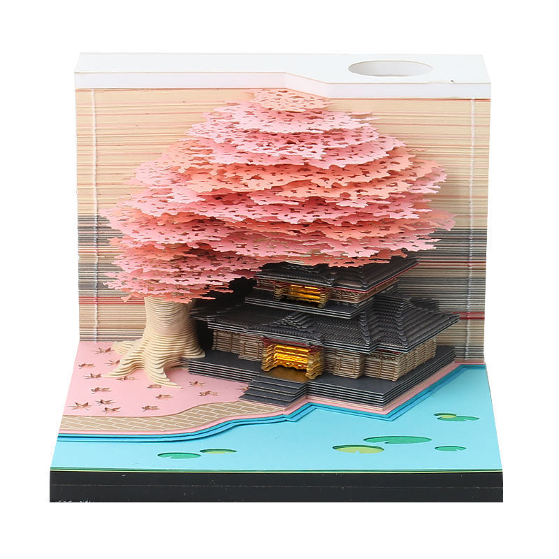 Creative Paper Craft Gift Marriage Tree House Holiday Souvenir 3D Paper Sculpture Art Memo Pad