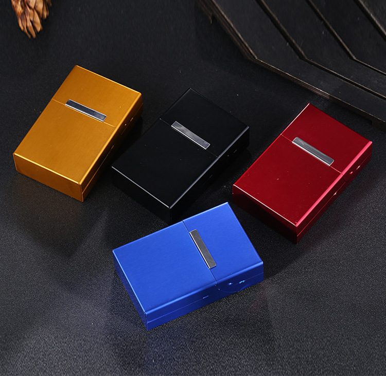 Automatic Flip Aluminum Alloy Cigarette Case Metal Cigarette Case Gift Packaging Box Large Capacity Magnetic Alloy Case