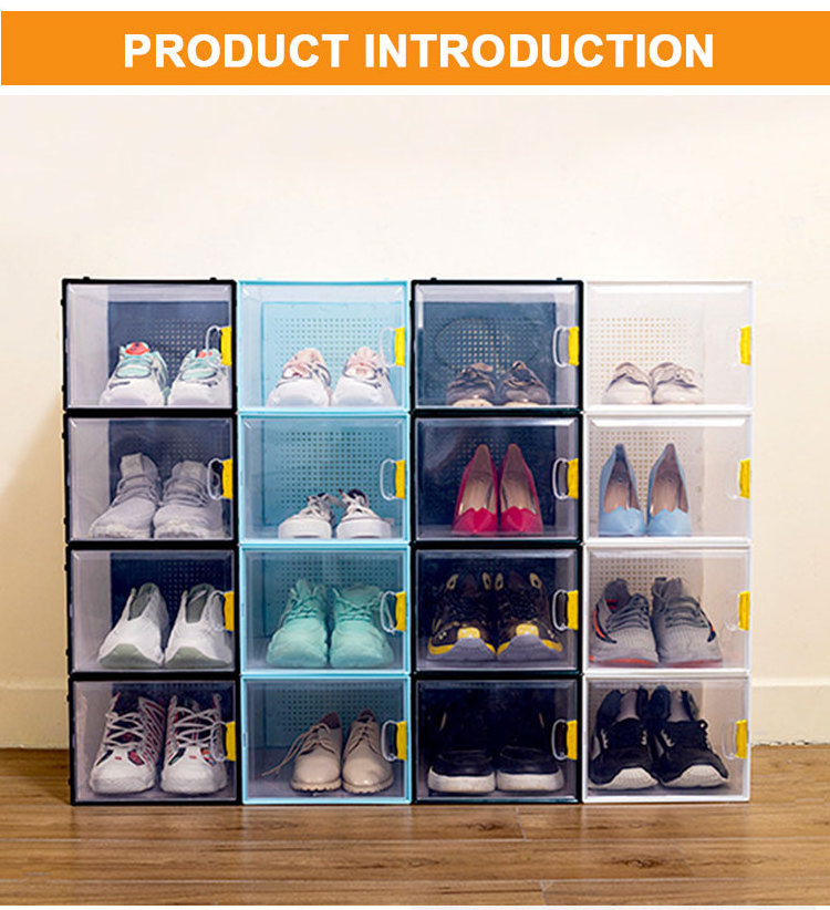 Double frame thickened transparent shoe box home storage shoe box storage and finishing shoe cabinet