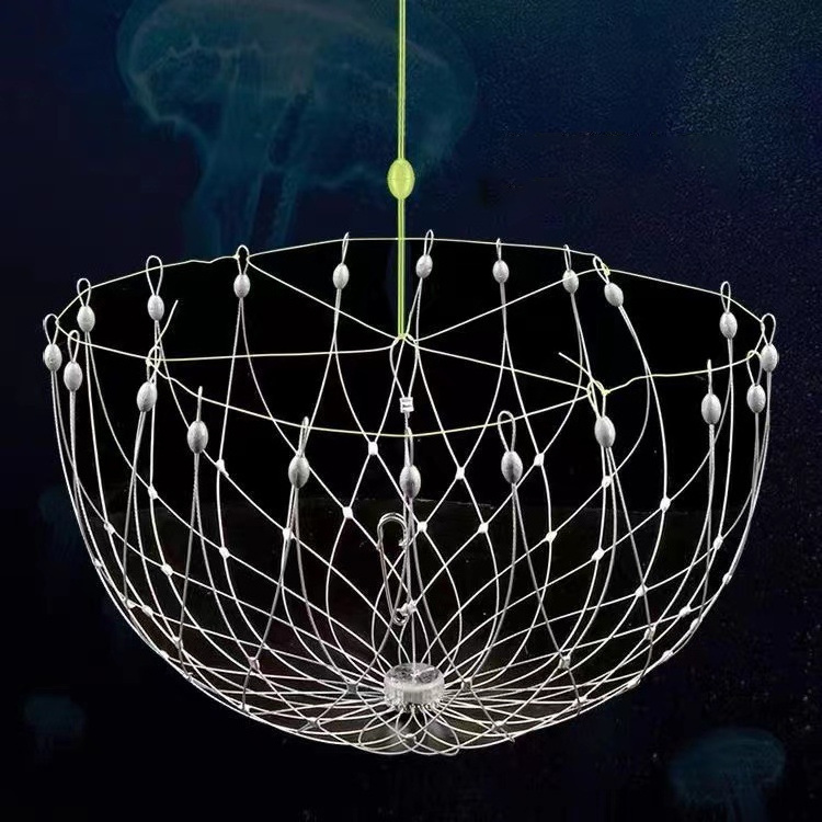 Fishing Crab Network Open Closing Fishing Crab Trap Fish Net Steel Wire Collapsible Outdoor