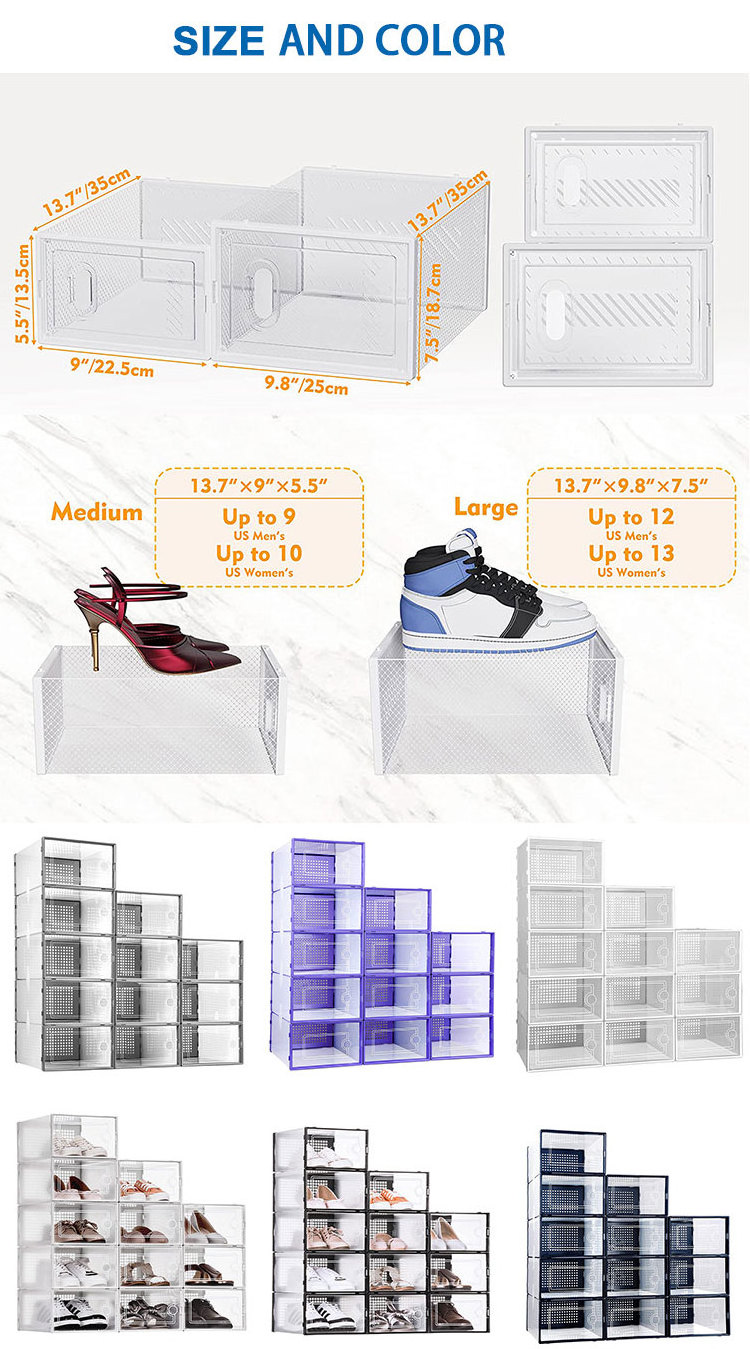 Double frame thickened transparent shoe box home storage shoe box storage and finishing shoe cabinet