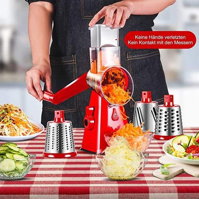 2023 New Design Wholesale Rotary Cheese Grater Shredder Round Mandoline Slicer Grinder Vegetable Chopper