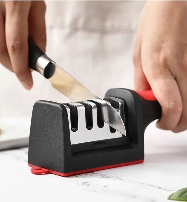 Hot Sell Detachable 3-in-1 Scissors Knife Sharpener Kitchen Ceramic Tungsten Steel Stainless Steel 4 Stage Knife Sharpener