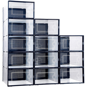 Double frame thickened transparent shoe box home storage shoe box storage and finishing shoe cabinet