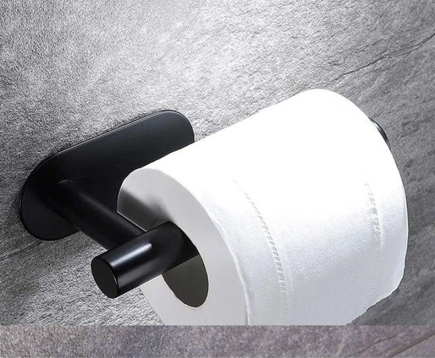 Kitchen napkin bathroom bathroom bathroom nail-free long roll paper holder Wall mounted stainless steel toilet paper holder