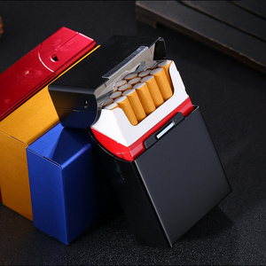 Automatic Flip Aluminum Alloy Cigarette Case Metal Cigarette Case Gift Packaging Box Large Capacity Magnetic Alloy Case