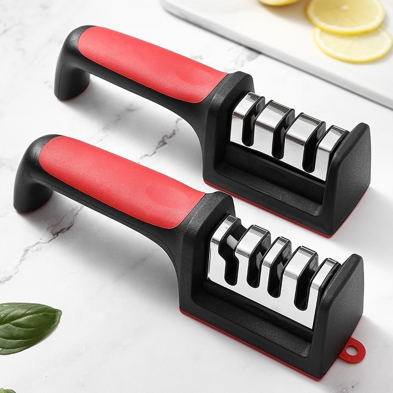 Hot Sell Detachable 3-in-1 Scissors Knife Sharpener Kitchen Ceramic Tungsten Steel Stainless Steel 4 Stage Knife Sharpener