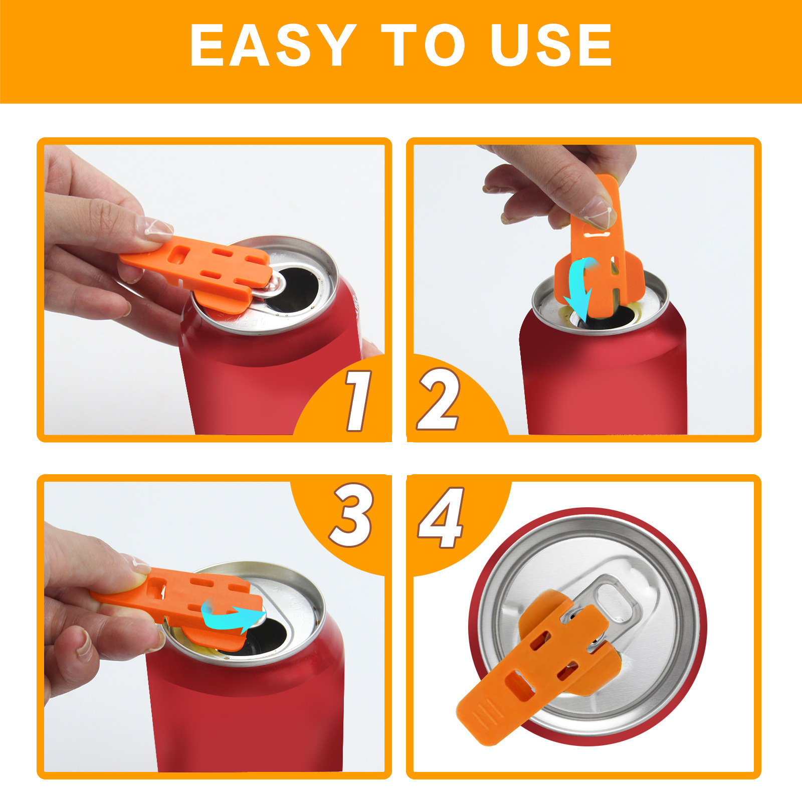 Easy Can Opener color soda beer can opener and beverage can cover protector Premium Plastic Shields