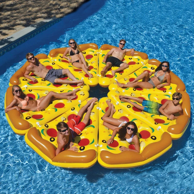 Wholesale Giant Inflatable Pizza Water Sport Play Equipment Floating Mattress Swimming Pool Float Bed