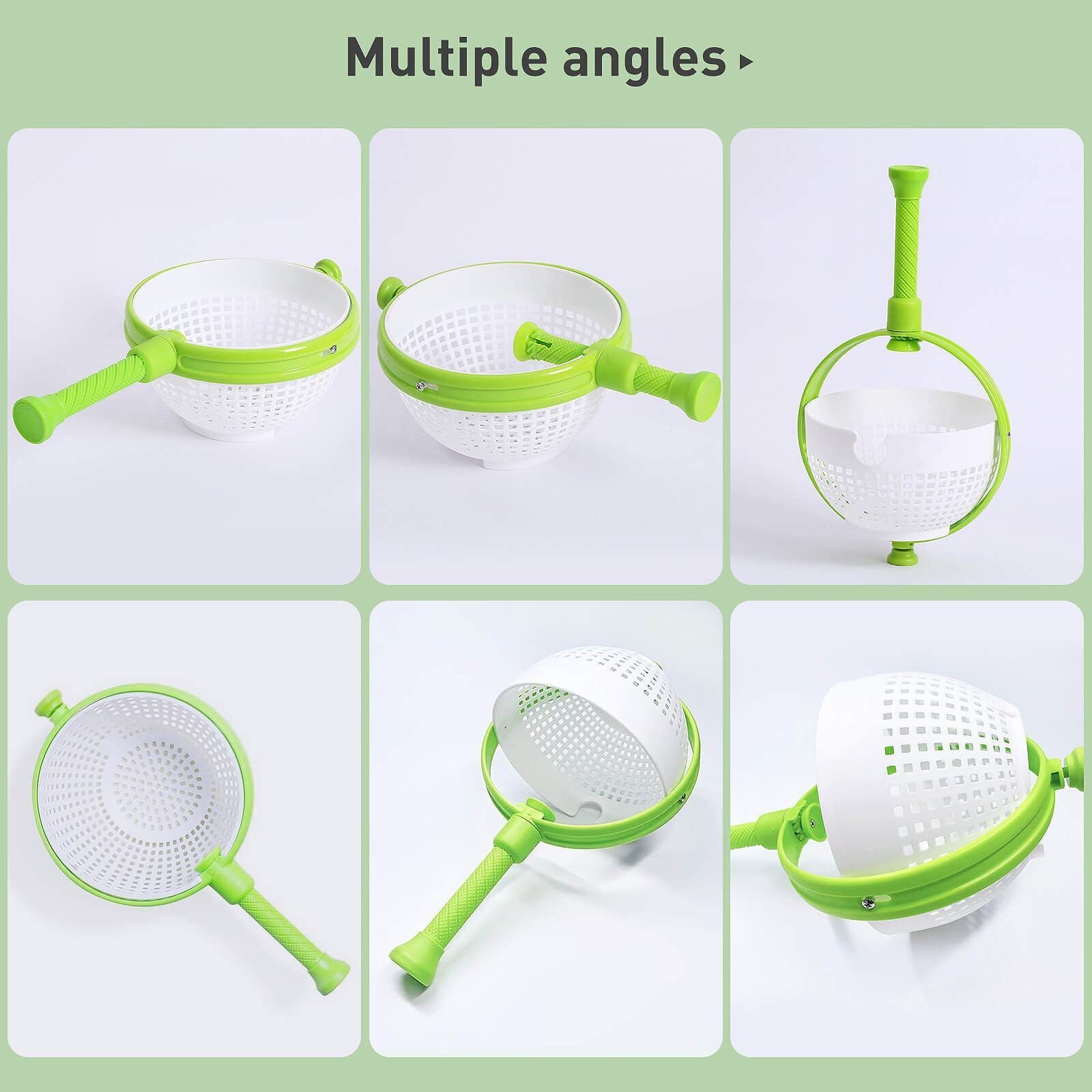 Qabfwe Salad Spinner Fruit Salad Rotator Kitchen Vegetable Washing Filter Basket,Collapsible Compact Vegetable Washer