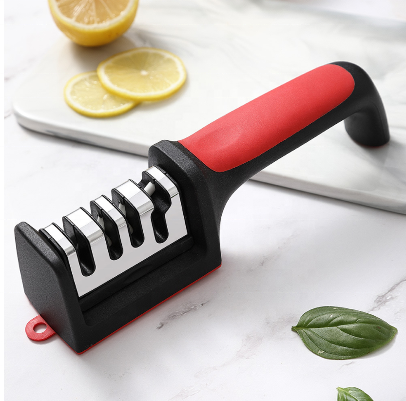 Hot Sell Detachable 3-in-1 Scissors Knife Sharpener Kitchen Ceramic Tungsten Steel Stainless Steel 4 Stage Knife Sharpener