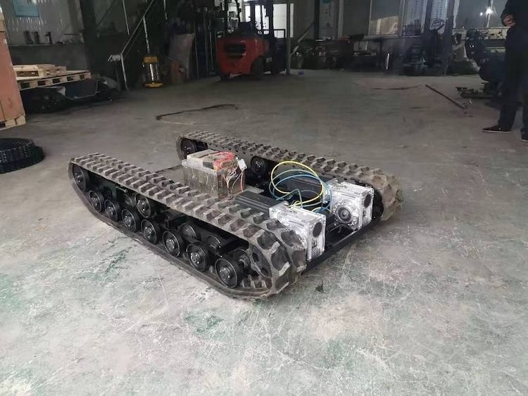 Light Aluminum Alloy tracked electric chassis/not heavy rubber track undercarriage parts small tracked vehicles for sale