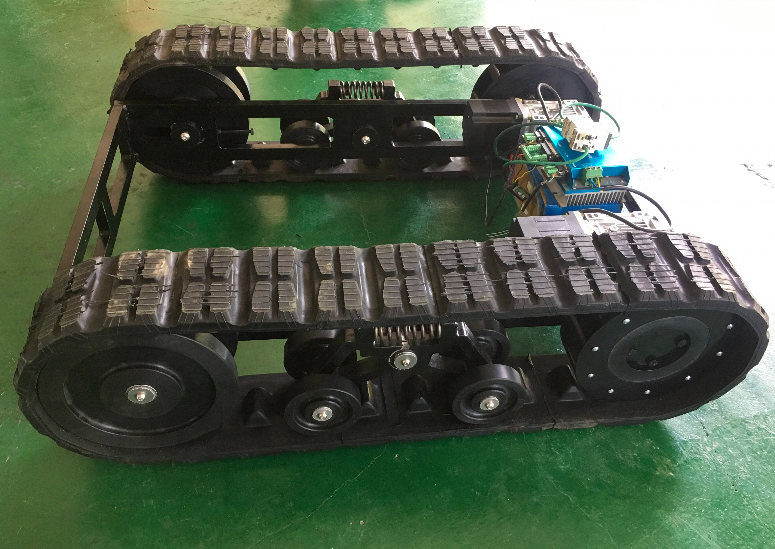 Customized Rubber tracked chassis undercarriage platform all terrain track chassis tracked vehicle for sale