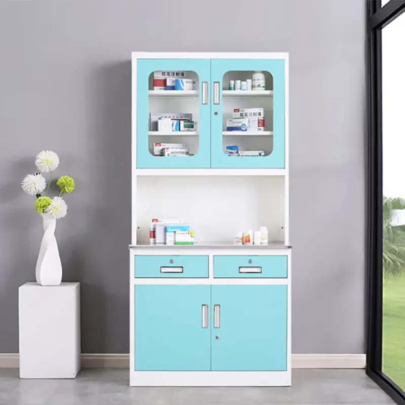 Hospital Furniture Pharmacy Cabinet For Hospital Use Medicine Cabinet With 2 Drawers