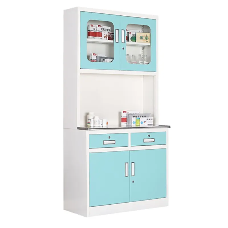 Hospital Furniture Pharmacy Cabinet For Hospital Use Medicine Cabinet With 2 Drawers