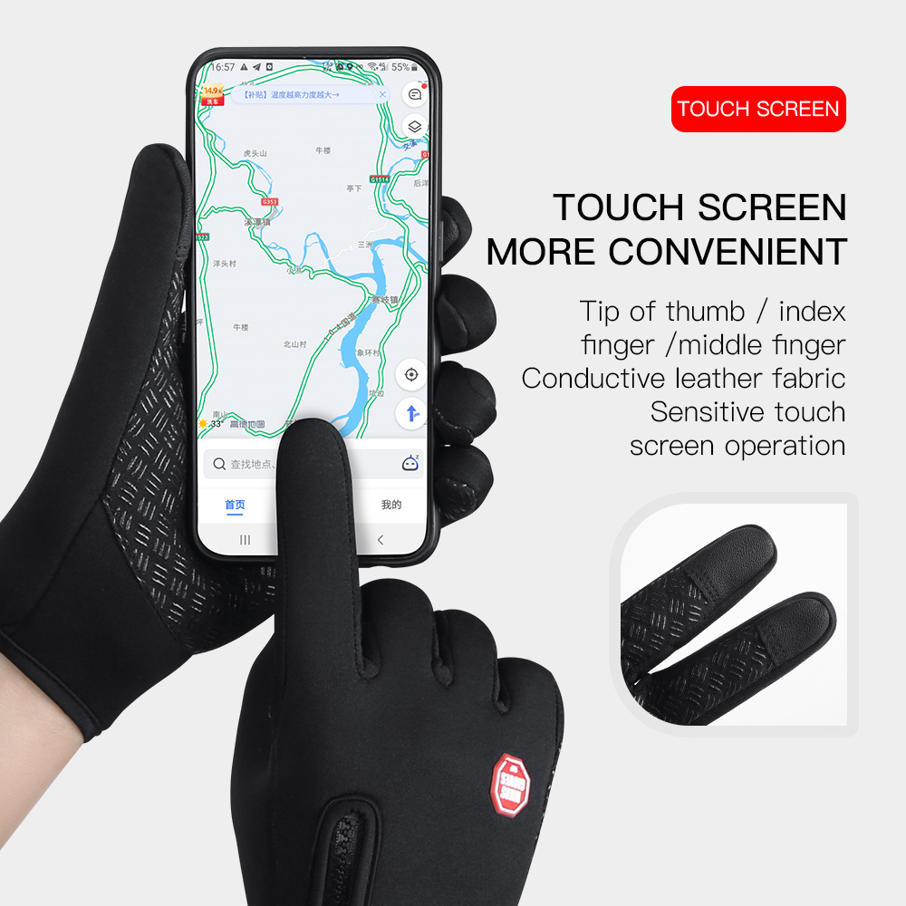 Factory Winter Cycling Gloves Touchscreen Waterproof Anti-slip Outdoor Sport Motorcycle Running Gloves For Gym Driving Riding