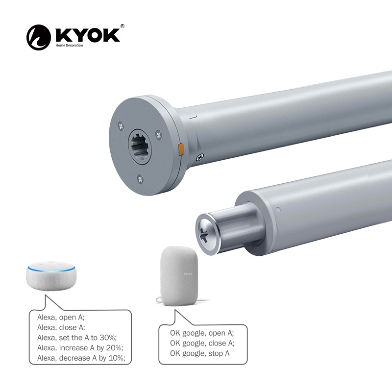 KYOK Custom Size Blackout Smart Battery Powered Motorized Electric Roller Window Blinds Shades Shutters