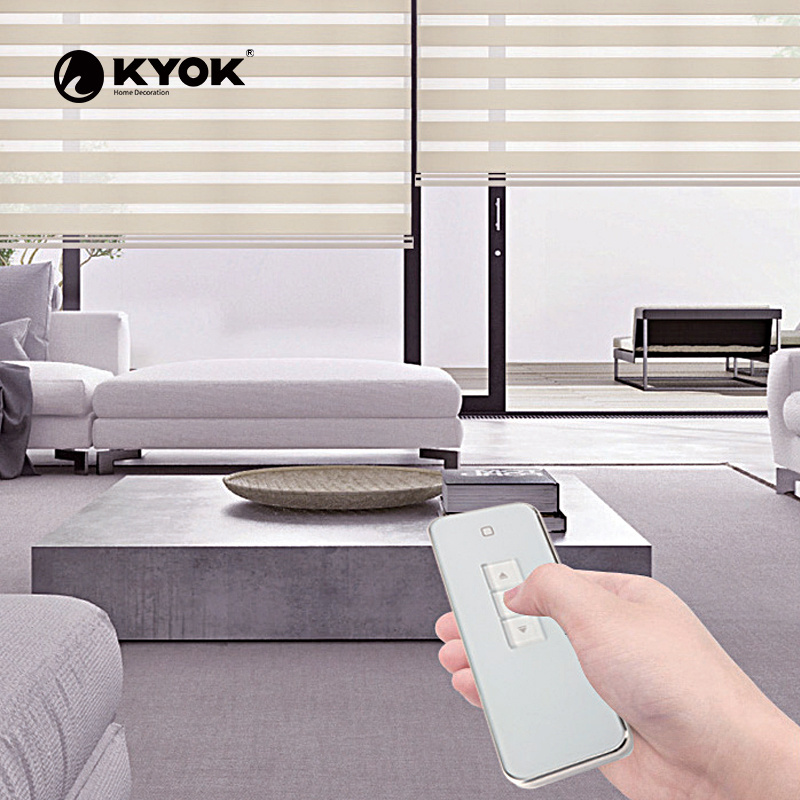 KYOK Custom Size Blackout Smart Battery Powered Motorized Electric Roller Window Blinds Shades Shutters