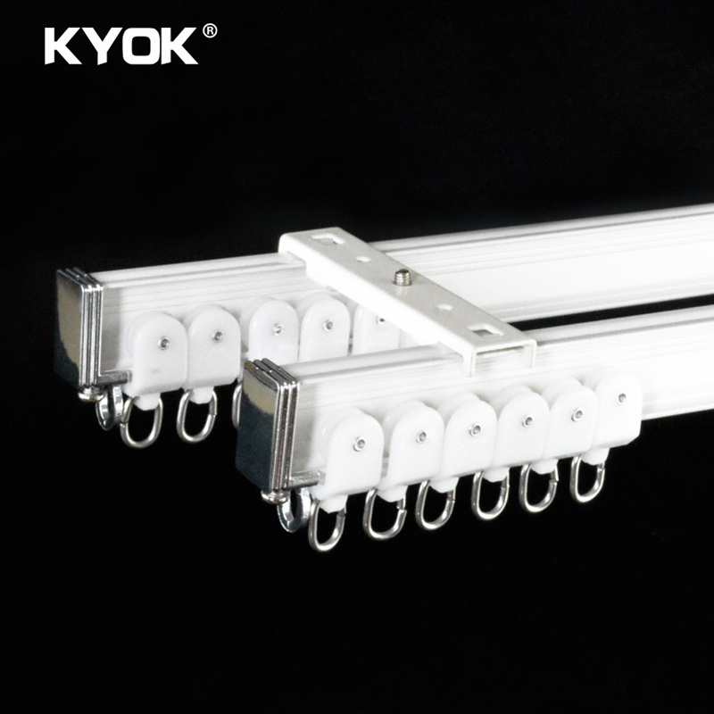 KYOK American Style Curtain Track Flexible Aluminium Curtain Track Ceiling Bracket For Curtain Track With Pulley System M913