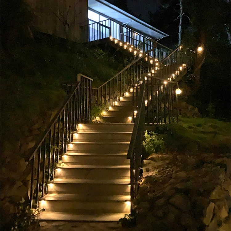 Outdoor Solar Step Lights Waterproof Led Solar Warm White Lights for Outdoor Stairs Step Fence Yard Patio and Pathway H0447