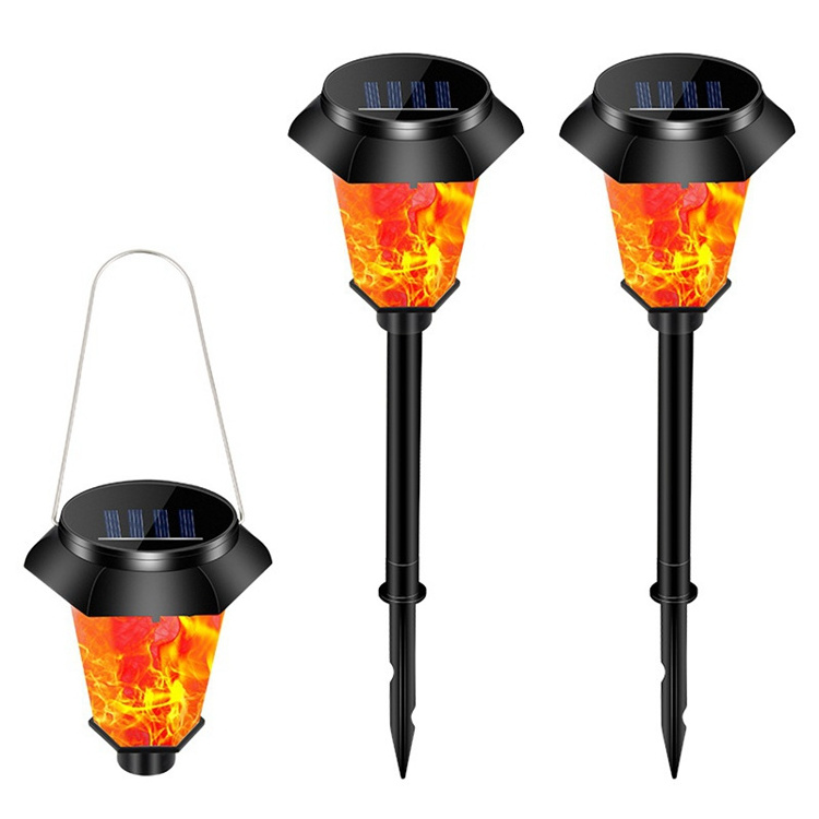 Flame Lights Decorative Outdoor Lighting Solar Powered Waterproof Solar Pathway Lights Landscape Home Decor H0451