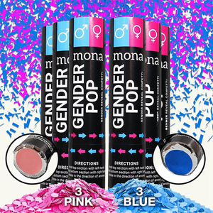 Baby Shower Confetti Cannons Gender Reveal Pink & Blue Cannon Shooter Baby Girl Boy Gender Reveal Party Decoration KD285