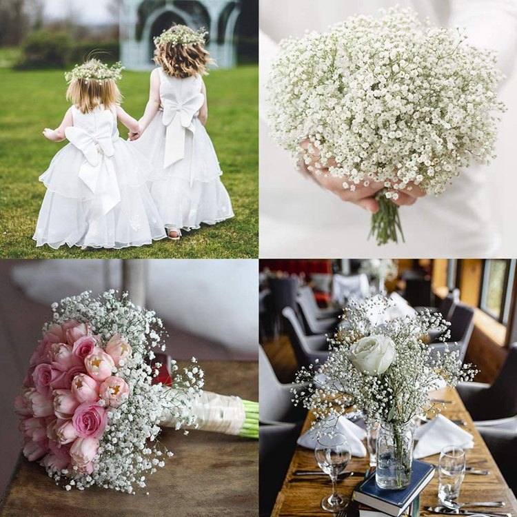 Baby Breath Artificial Flowers Gypsophila Bouquets Fake Real Touch Flowers for Wedding Party Garden Decoration Home Decor KZH363